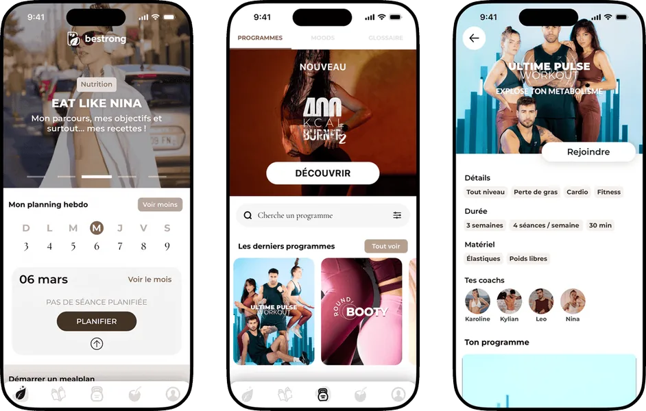 Aperçu de l’application BeStrong