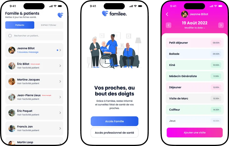 Aperçu de l’application Familee