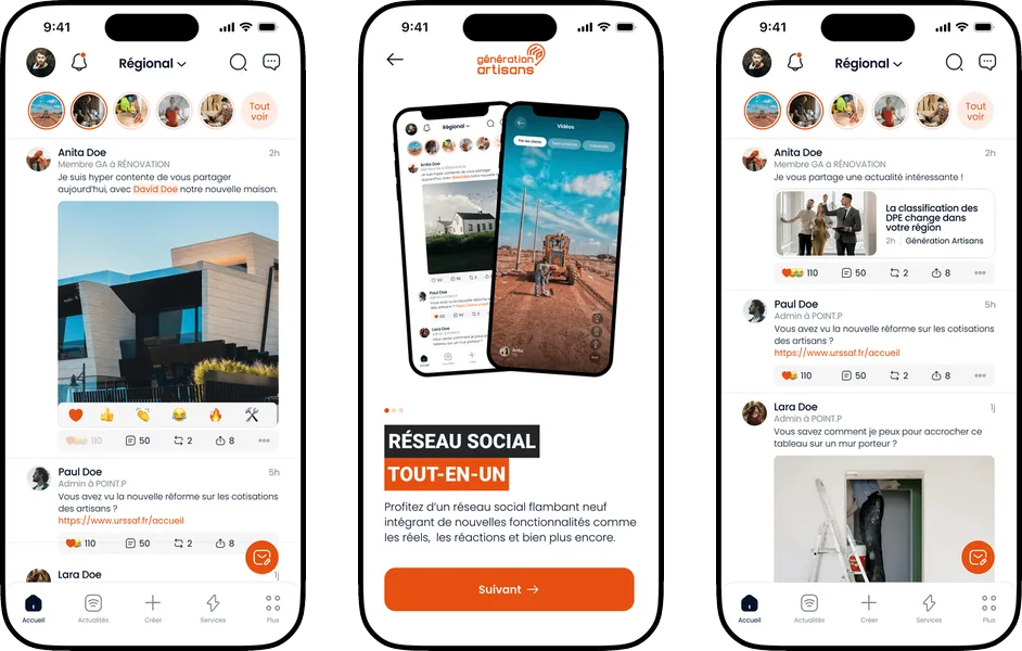 Aperçu de l’application Point.P
