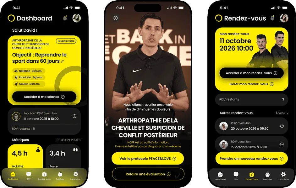 Aperçu de l’application HOPP