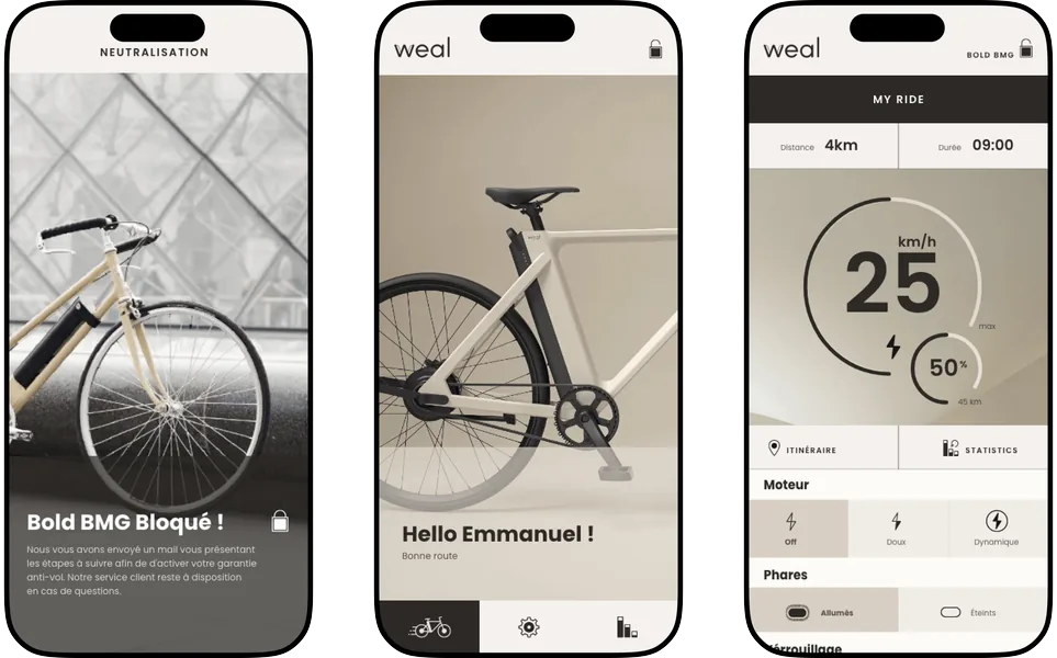 Aperçu de l’application Weal